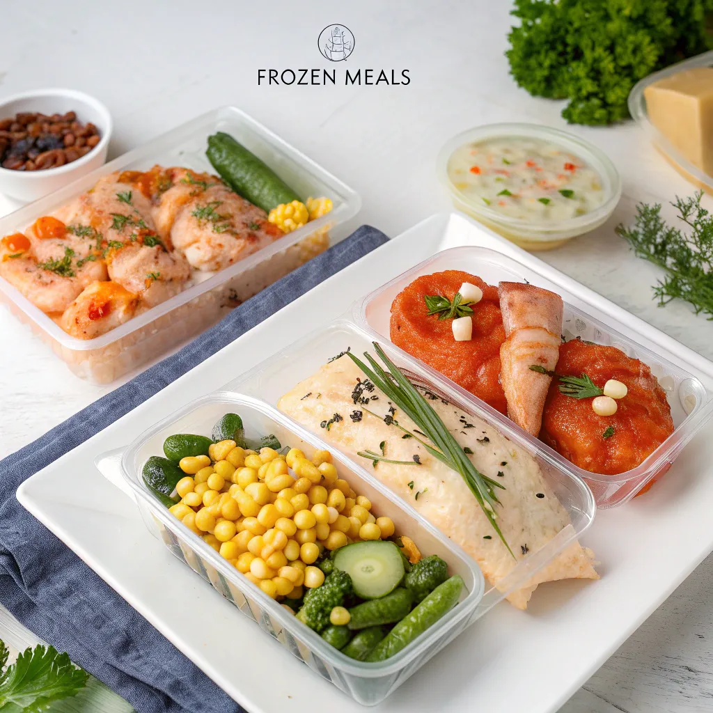 Frozen meals prepared from the course